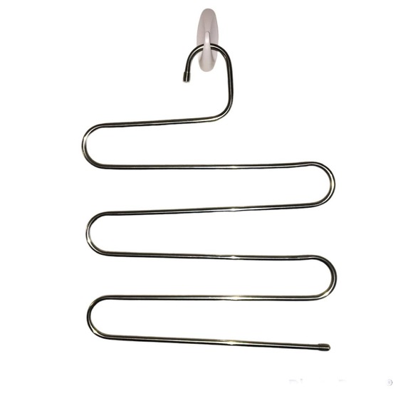 Set of 8 Pants Jeans Hangers Coat Hangers Stainless Steel Silver - Picture 2 of 6